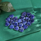 QINJIEJIE 20 PCS Sodalite Heart Crystals Natural Healing Crystal Polished Pocket Stones Mini Cute Palm Love Gemstones Set Bulk Wholesale Reiki Energy Balancing Meditation Valentine's Day Gift