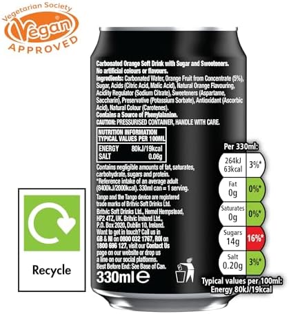Tango Orange Can 330 Ml (pack Of 24)