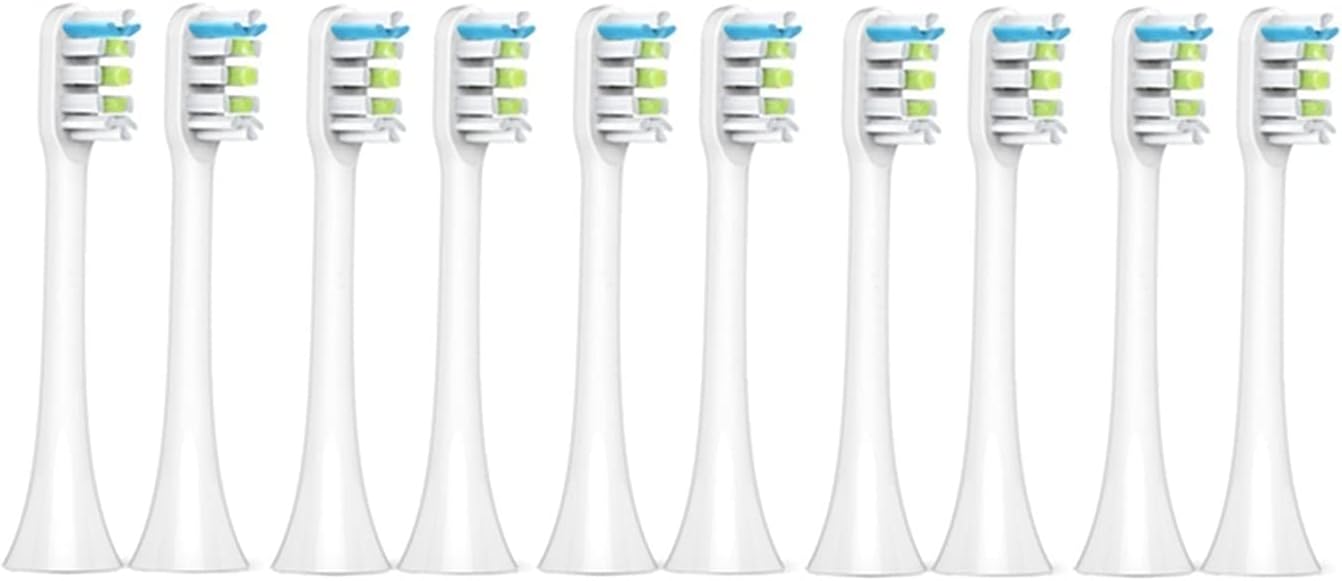 Artemisia Replaceable Toothbrush Head Compatible with Xiaomi Soocas X5 X3 X3U SOOCARE Electric Toothbrush Soft Dupont Bristle Replacement Head 4/10pcs (Color : 10 White)