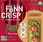 Finn Crisps Rye Crispbread with Caraway 7oz, 18 Pack Bulk Order | Thin, Crispy Rye Flatbreads| Authentic Finnish Sourdough | Caraway Crackers by Finn Crisp [18 Boxes x 7oz]