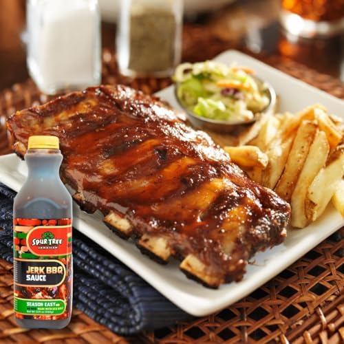 Spur Tree Jerk BBQ Sauce – Authentic Jamaican BBQ Seasoning to Spice Up Your Life – BBQ Rub with All-Natural Ingredients – Smoky BBQ Sauce to Bring Some Island Flair (32 Oz)