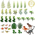 Dinosaur Cake Toppers Artificial Plants Grass Cake Decorations for Dinosaur Theme Jungle Birthday Supplies (Style 2)