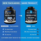 Revolution Nutrition, High Whey, Protein Powder 6LB, Whey Isolate, Gluten Free, Lean Muscle Mass for Men & Women, 25g of Protein Per Scoop, 2.7kg, 73 Servings (Cookies & Cream, 6 Pound)