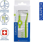Curaprox Interdental Brush Starter Set CPS 011 Prime – ISO Size 3, Green | Includes 5 Brushes & 2 Holders for Effective Cleaning of Narrow Spaces | Swiss Made