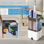 Mop and Bucket Set with Wringer,Separate Clean Dirty Water, Self Wringing Microfiber Dust Flat Mop for Hardwood Floors, Kitchen, Wall Cleaner -with 4 Washable Microfiber Pads
