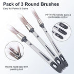 3pcs Paint Brushes for Walls, 0.45/0.6/0.7 inch Small Paint Brush Wall Trim Painting Tools Ideal for Baseboards House Wall Corners Paint Edger Brush and Touch Up Painting