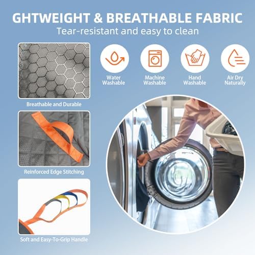 Patient Lift Sling for Home Use, Padded U-Sling with Asjustable Head Support, Universal Patient Lift Sling, Divided Leg Sling for toileting, Transfer Lift Slings, Size M, Supports up to 500 lbs