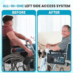 Wheelchair Accessories, Wheelchair Cup Holder with Wheelchair Side Bag, 360° Rotatable & Strong Clip Cup Holder for Wheelchair, Mobility Scooter, Walker Accessories for Seniors, Adults
