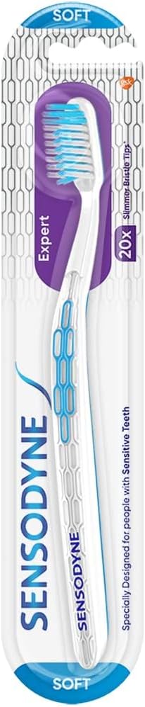 Sensodyne expert toothbrush Soft with 20 x slimmer bristle tips & tongue cleaner | Pack of 1