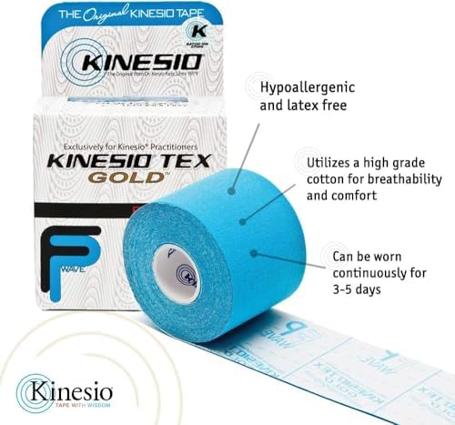 Kinesio Taping - Elastic Therapeutic Athletic Tape Tex Gold FP - Red – 2 in. x 16.4 ft