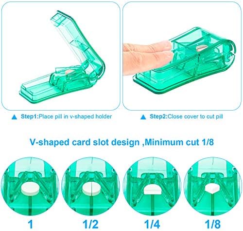 AVIDACE 2PCS Pill Cutter, Professional Pill Splitter for Cutting Small Pills or Large Pills in Half