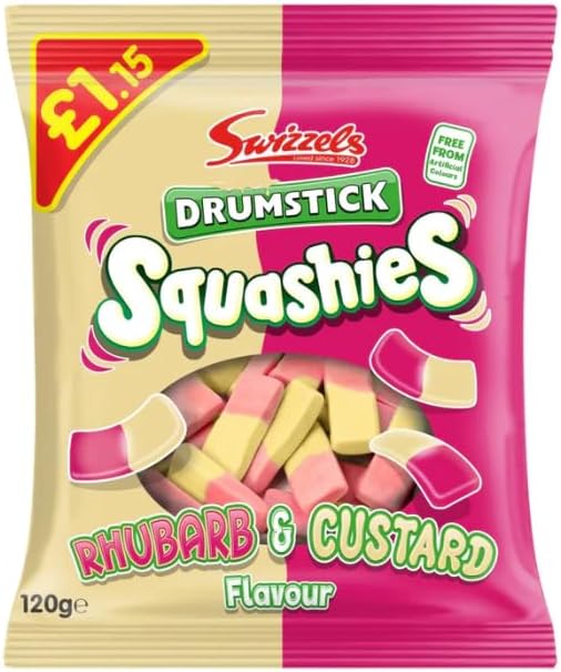 Swizzels Drumstick Squashies Rhubarb & Custard 12 x 120g PMP