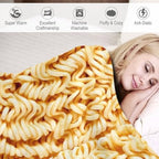 Ramen Noodles Throw Blanket for Teens Boys Girls and Adults Soft Warm Cozy Funny Midweight Food Flannel Blankets for Couch Sofa Bed Camping Travel Home Decor 40" X 50"