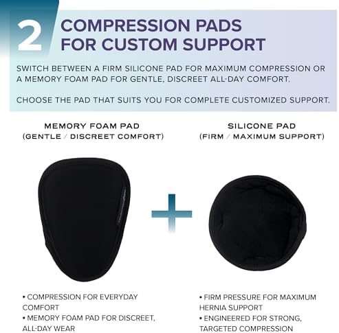 Abdomencare Umbilical Hernia Belt for Men and Women | Abdominal Hernia Belt for Women & Men with 2 Unique Compression Pads | Belly Button Umbilical Hernia Belts for Men | Hernia Support Binder | L/XL