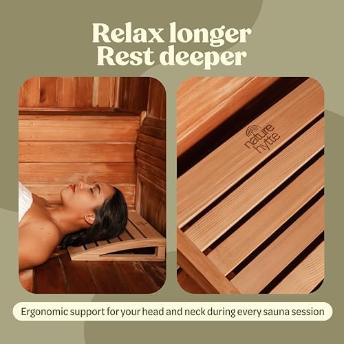 Red Cedar Sauna Headrest - Ergonomic Neck Support Pillow - Premium Red Cedar Wood - Natural Aroma - Elegant Gift-Ready Packaging