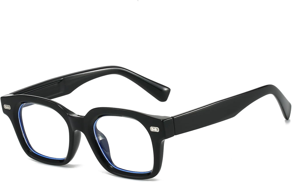 JOVAKIT Classic Thick Square Blue Light Blocking Glasses for Women Men, Vintage Trendy Rectangle Frame Eyeglasses