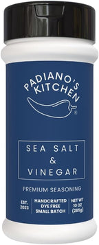 Sea Salt & Vinegar Seasoning, 10 oz, Premium Dye-Free Spice Blend from Padiano's Kitchen, Made in USA