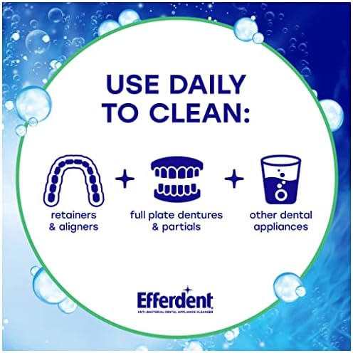 Efferdent Denture Cleaner Tablets – Dental Appliances, Aligners, Mouth Guard, and Retainer Cleaner Tablets, Minty Fresh & Clean, 126 Count