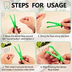 Chengu 4 Pieces Dental Floss Holder Reusable Flosser Reusable Floss Handle Holder Flossmate Handle for Oral Clearing (Blue, Green)