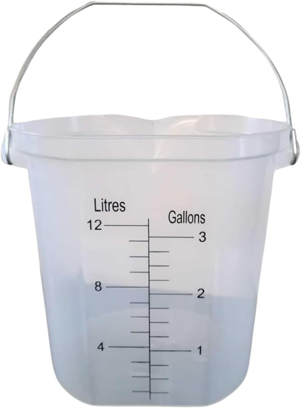 3 Gallon Measuring Bucket with Handle - Multipurpose, Heat Resistant & Chemical Resistant, Measurements in Liters (L) and Gallons (gal) - Large Measuring Container (1 Pack)