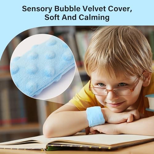 Sensory Weighted Bracelets for Kids, Sensory Wristbands for Autism ADHD SPD Anxiety Relief, Calming and Focus for Special Needs Child, Two Pack, Light Blue