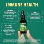Stinging Nettle Leaf Extract Liquid Drops - USDA Organic - Immune Support and Prostate Health Supplement - 60 Servings - Vegan, Non-GMO, Gluten-Free - Unflavored Herbal Tincture - 1 Fl Oz