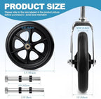 2 Pcs 8 Inch Walker Wheels Replacement Solid Wheelchair Front Wheels,Anti-Slip Rubber Rollator Replacement Wheels for Wheelchairs, Rollators, Walkers