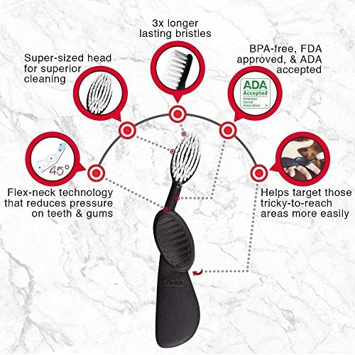 RADIUS Toothbrush Flex Brush Left Hand Black/Green 1 Unit | BPA Free and ADA Accepted | Designed to Improve Gum Health and Reduce the Risk of Gum Disease