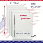 5 Pack Lipo Foam Pads for Post Surgery Ab Board Liposuction Surgery Flattening Abdominal Compression Garments Lipo Foam Sheets 8" x 11"