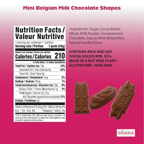 DOUzzle Shabbos Mini Chocolate Candy Gift Box, Premium Belgian Milk Chocolate, Nut Free, Gluten Free, Non-GMO, Kosher Dairy Cholov Yisroel (1.41 OZ)