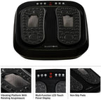 Foot Massager – Vibrating Platform with Rotating Acupressure for Feet and Legs with Remote Control Included by Bluestone (Black)