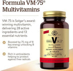 Solgar Formula VM-75, 90 Tablets - Multivitamin with Chelated Minerals - Vitamin A, B6, B12, C, D, E - Biotin, Magnesium, Calcium, Iron, Zinc - Vegan, Gluten Free, Dairy Free, Kosher - 90 Servings