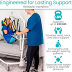 Vive Padded Patient Lift Sling w/Head Support - Universal Fit for Hoyer, Hydraulic, Electric Lifts - Full Body Transfer Sling for Shower, Toileting & Home Use - Mesh Padded, Machine Washable