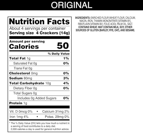 Carr's Table Water Crackers, Original, 2.2oz (24 Count)