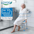FSA/HSA Eligible Swivel Shower Stool with Reinforced Crossing Bar, Height Adjustable Round Shower Chair for Inside Shower, Tool Free Assembly Shower Seats for Adults, 350lbs