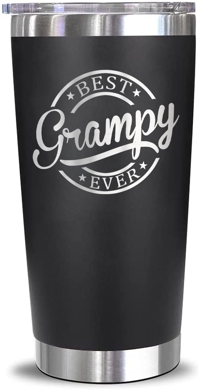 Best Grampy Ever Engraved Stainless Steel Toumbler - Father's Day Gifts - Christmas Gifts For Grampy - Birthday Gifts For Grampy - Gifts Frm Grandchildren, Granddaughter, Grandson - Gifts for Grandpa