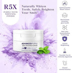2 PCS Teeth Whitening Powder, R5X Advanced Purple Color Balance Toothpaste, Nano Hydroxyapatite Remineralizing (Enamel Repair) & Niacinamide Formula - Immediate Whitening Results, 2 * 50 Grams