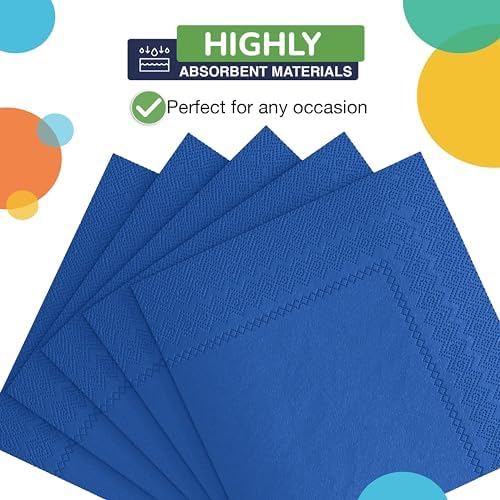 Party Solids Dark Blue Napkins Disposable Everyday 100 Pcs 2 Ply Dark Blue Dinner Napkins Bulk For Parties & Party Supplies