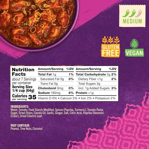 Patak’s Rogan Josh Simmer Sauce - Medium Spiced Tomato-Based Curry Sauce with Garlic, Ginger & Aromatic Spices - Gluten-Free & Vegan Indian Simmer Sauce - Ready in Minutes - 15oz Jar (Pack of 1)