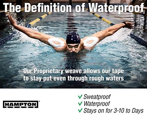 Hampton Adams | As Seen on Shark Tank | Elastic Kinesiology Tape (2-Pack) | Uncut Athletic Tape Supports & Protects Muscles Knees Shoulders & Plantar Fasciitis | Waterproof Hypoallergenic (White)