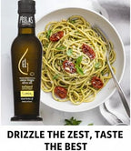 Organic Lemon Infused Extra Virgin Olive Oil – 8.45 oz French Glass Bottle, Single Origin Ultra Premium Gourmet Cooking Oil, Heart Healthy & Natural Flavor