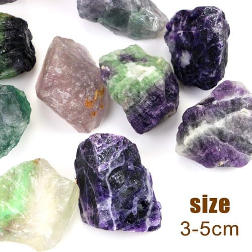 2lb/950g Rough Natural Fluorite Stone Raw Rainbow Fluorite Gemstone Crystal Rock for Cabbing,Tumbling,Cutting,Polishing,Lapidary,Healing Reiki,Jewelry Making and Home Decoration