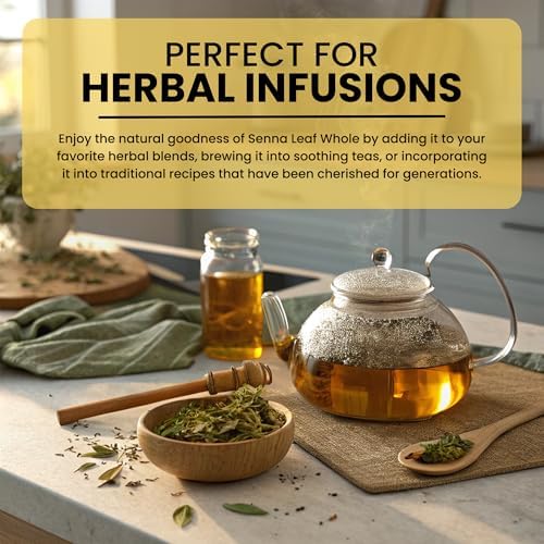 Herb To Body Senna Leaf Whole – 4 oz, Wildcrafted Dried Leaves for Senna Tea, Herbal Laxative for Natural Elimination & Gut Wellness Uses
