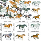 Ephlyn 54Pcs Edible Horse Cupcake Toppers Wafer Paper Animal Racing Horse Cake Toppers Dessert Muffin Cake Pick Decoration for Baby Shower Birthday Party Supplies