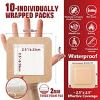 FRESINIDER Silicone Foam Dressing with Adhesive Border – Wound Dressing Bandage – Silicone Foam Pad – Pack of 10 – 4 x 4 Inches Large Waterproof Bandages – Self Adhesive Wound Care and Dressings
