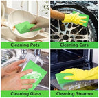 Cellulose Sponges, Large Size 4" x 6" x 1" - Heavy Duty Scrub Kitchen Sponge, Clean Tough Messes Without Scratching Kitchen Cleaning Pads, Pop Up Eco DIY (6 Pack), Green