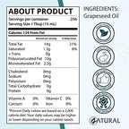 Zatural Grapeseed Oil Naturally Grown 100% Pure Cold Pressed Virgin High Tempurature Cooking Oil 128oz (1 Gallon)