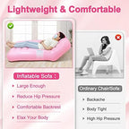 AOSSA BBL Chair After Surgery, Inflatable Sofa Bed for Sleeping, BBL Mattress with Hole, Inflatable Couch with Ottoman, Blow Up Lounge Chair, BBL Post Surgery Kit for Butt Support (Pink)