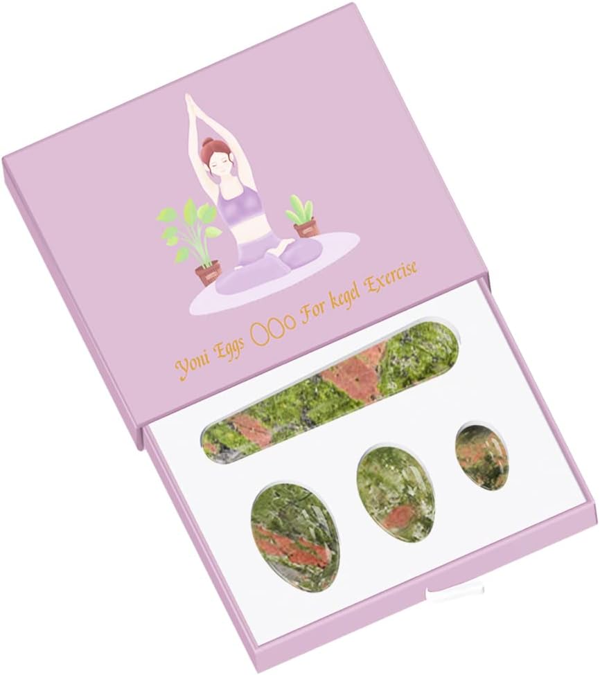 Yoni Egg Yoni Wand Set Natural Jade Women Kegel Exercise Undrilled Ball,Undrill Set with Box