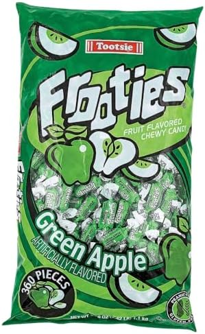 Bulk 360 piece Green Apple Mini Tootsie Roll Frooties Chewy Candy